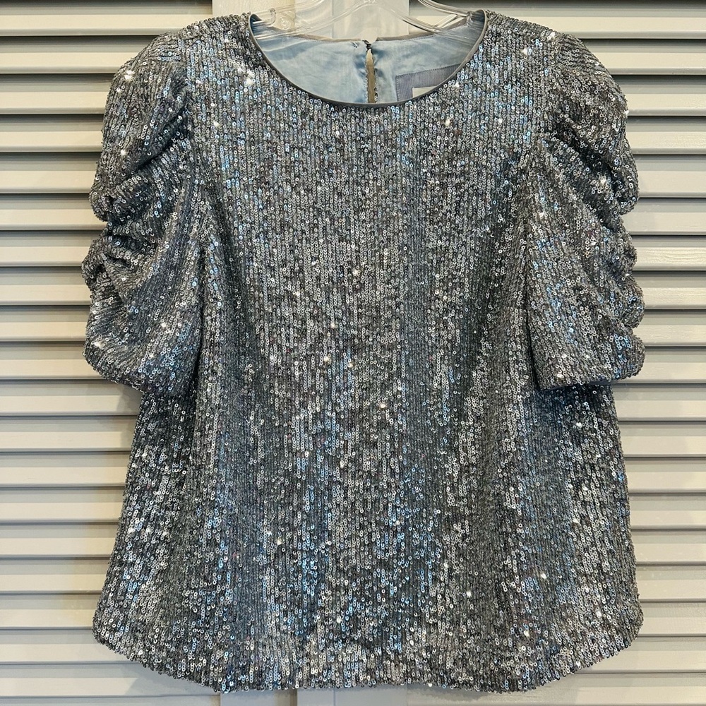 Anthropologie Maeve Sequin Blouse Top